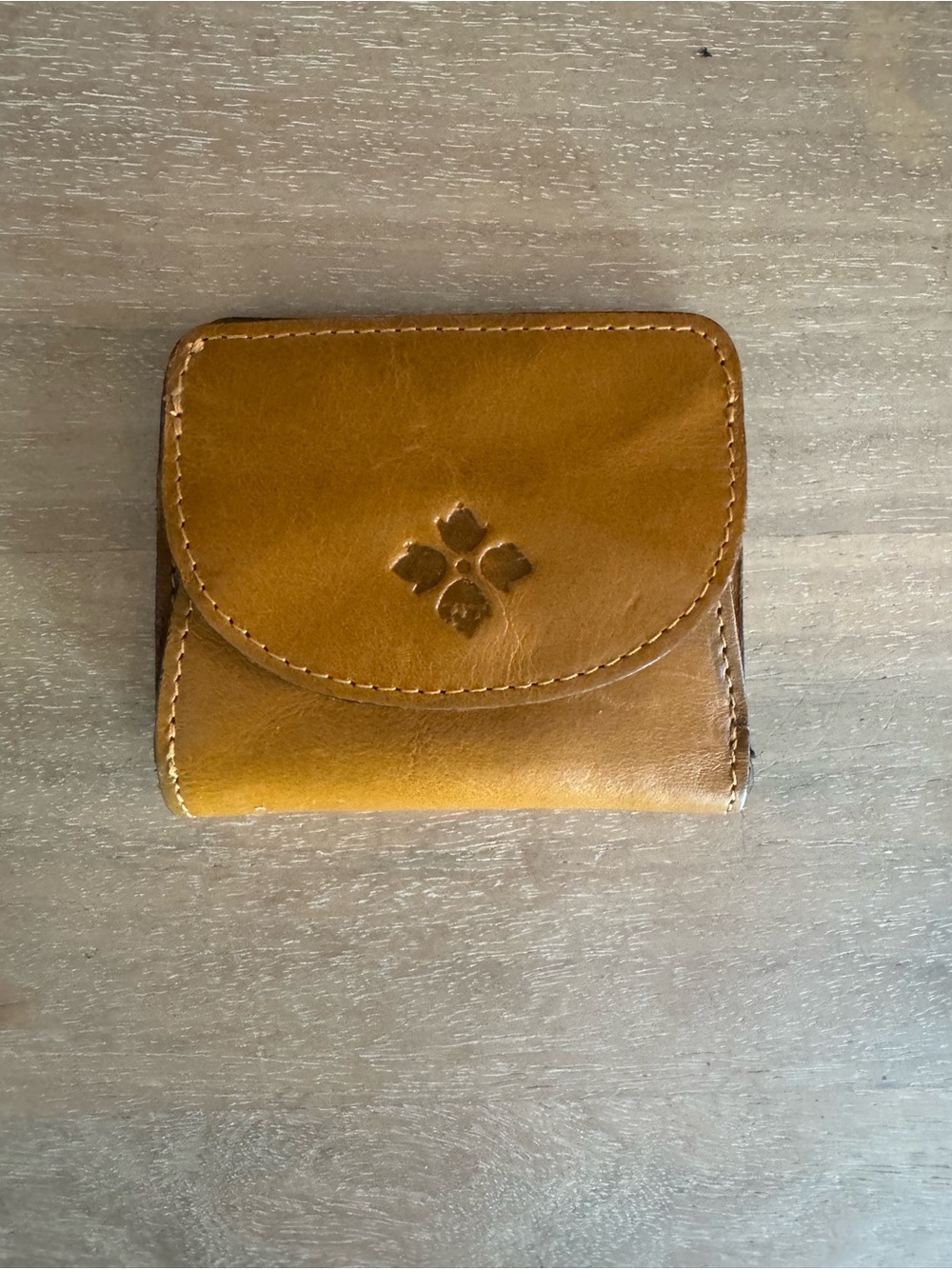 Patricia Nash Mustard Leather Coin Wallet